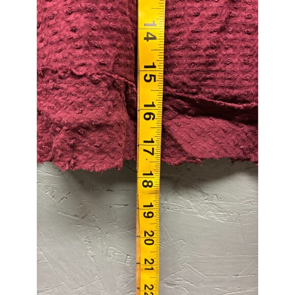 Free People Waffle Knit Long Sleeve Top Women’s Medium Burgundy Textured - Picture 7 of 11